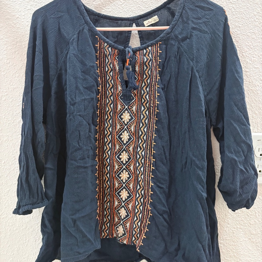 Hollister Navy Blue Top